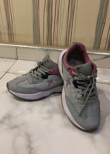 37 Beden pembe Renk Pembe Gri Bağcıklı Spor Kadın Sneaker