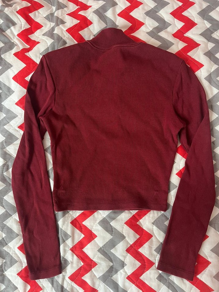 Bordo Fitilli Bluz - Görsel 2