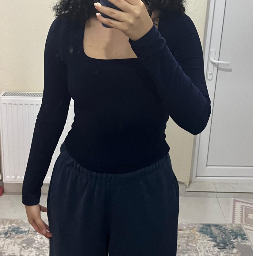 Le Pole kare yaka bluz - Görsel 3