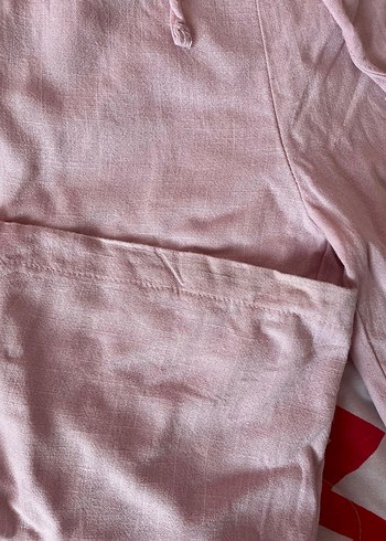 Pembe Keten Pantolon - Görsel 4