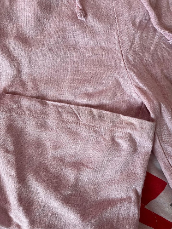 Pembe Keten Pantolon - Görsel 4