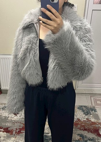 Gri Kürk Ceket - Görsel 2