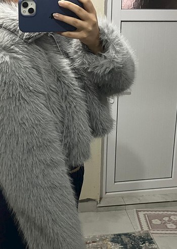 Gri Kürk Ceket - Görsel 3