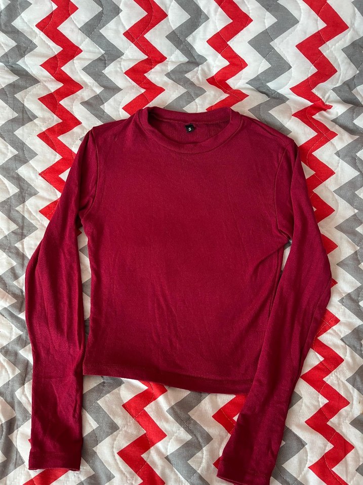 Bordo Fitted Bluz - Görsel 2