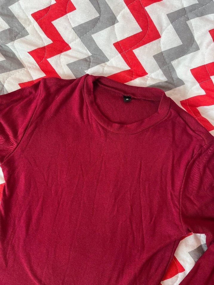 Bordo Fitted Bluz - Görsel 4