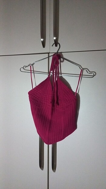 pembe örme crop