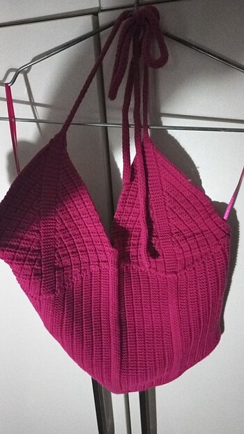 Dilvin pembe örme crop
