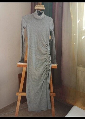 s Beden gri Renk BERSHKA UZUN ELBİSE