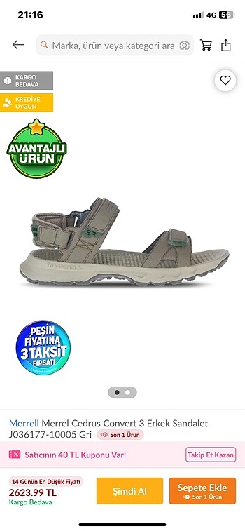 MERREL ERKEK SANDALET - Görsel 4