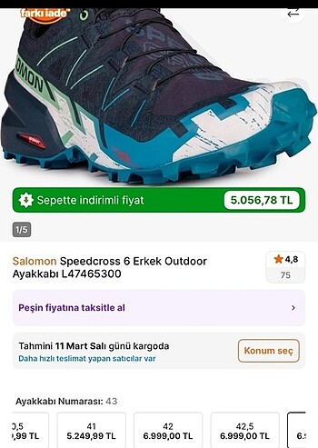 SALOMON SPEDDCROSS(43,5 numara)