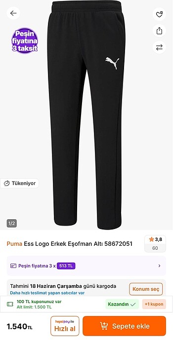 Puma Erkek Esofman Alti