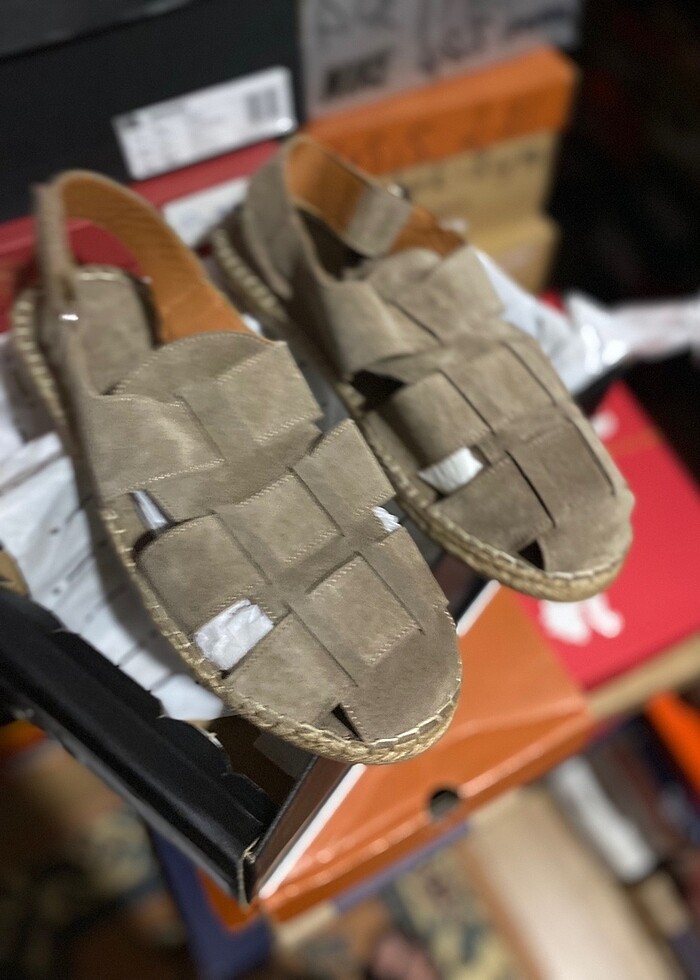 İNCİ ERKEK DERİ SANDALET - Görsel 4