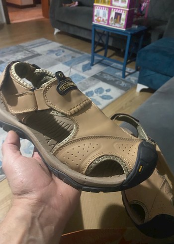 Bej Erkek Deri Sandalet - Görsel 6