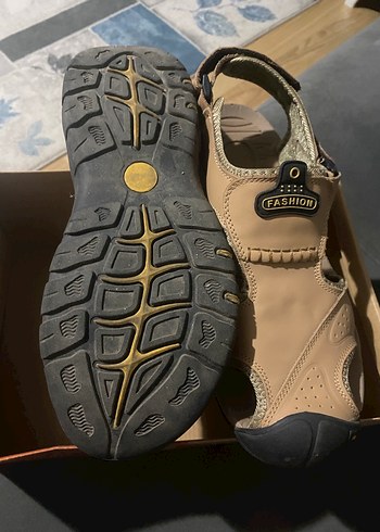 Bej Erkek Deri Sandalet - Görsel 7