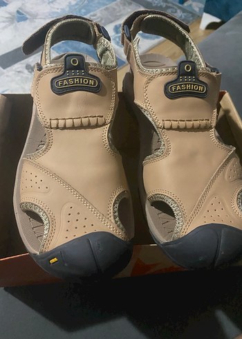 Bej Erkek Deri Sandalet - Görsel 4