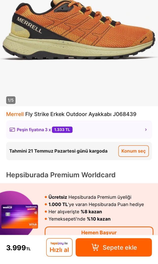 MERREL FLY STRİKE (41,5 numara) - Görsel 2