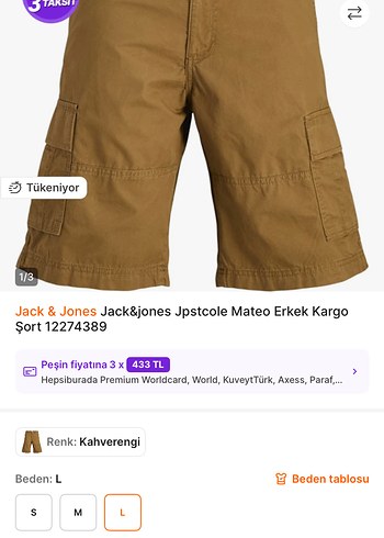 Diğer Jack Jones Erkek Kargo Sort
