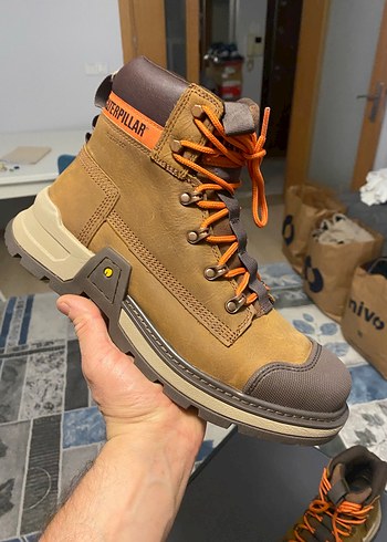 CAT Kahverengi Bağcıklı Erkek DERİ  Bot - Görsel 8