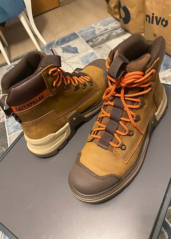 CAT Kahverengi Bağcıklı Erkek DERİ  Bot - Görsel 5