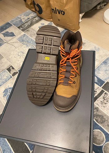 CAT Kahverengi Bağcıklı Erkek DERİ  Bot - Görsel 6