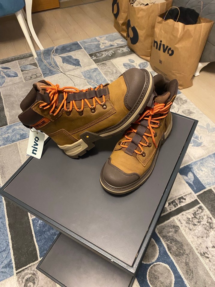 CAT Kahverengi Bağcıklı Erkek DERİ  Bot - Görsel 2