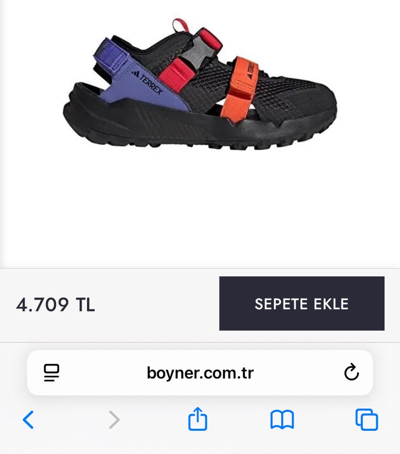 Adidas Erkek Çok Renkli Spor Sandalet Velcro - Görsel 2