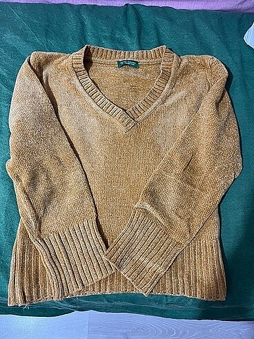 Vintage y2k Benetton hardal sarısı kazak