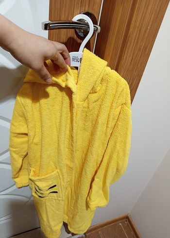 Sarı Leopar Desenli Çocuk Bornoz - Görsel 3