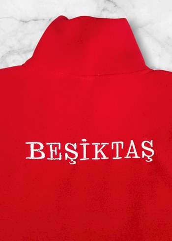 Kırmızı Fermuarlı Erkek Sweatshirt - Görsel 2