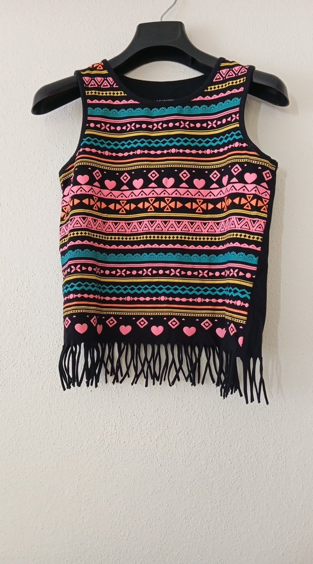 Renkli Bohem Kız Ponchosu - Görsel 3