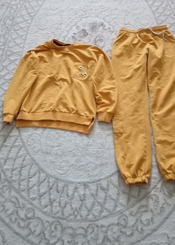 Sarı Kız Çocuk Salaş Sweatshirt ve Eşofman Takımı - Görsel 10