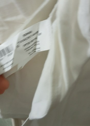 Beyaz Keten Hamile Tişörtü - Görsel 5