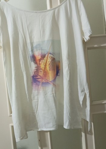Beyaz Keten Hamile Tişörtü - Görsel 6