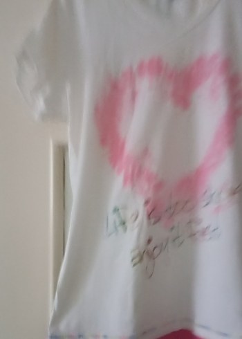 Pembe Baskılı Pamuklu Hamile Tişörtü - Görsel 7