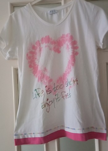 Pembe Baskılı Pamuklu Hamile Tişörtü - Görsel 5