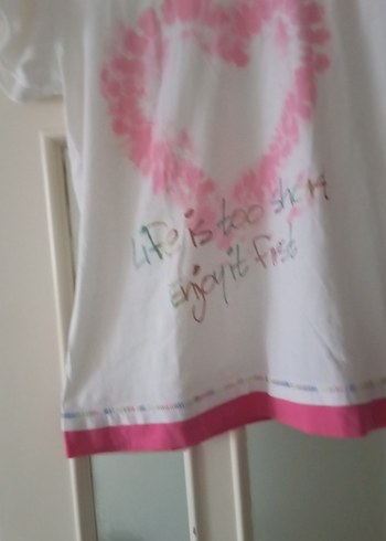 Pembe Baskılı Pamuklu Hamile Tişörtü - Görsel 8