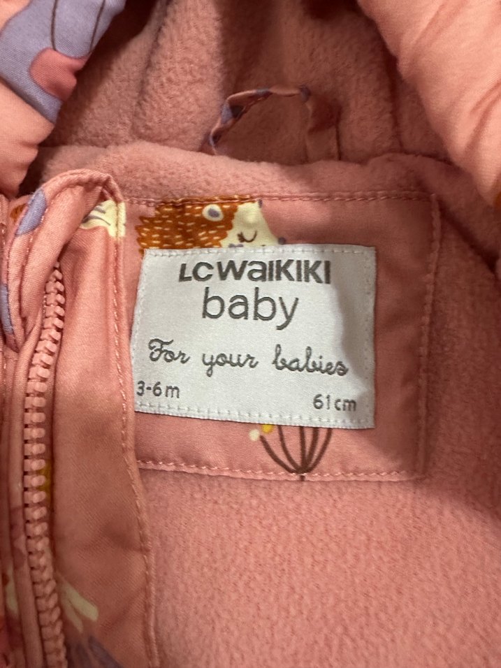 Kız Bebek Pembe Kürklü Desenli Tulum - Görsel 2