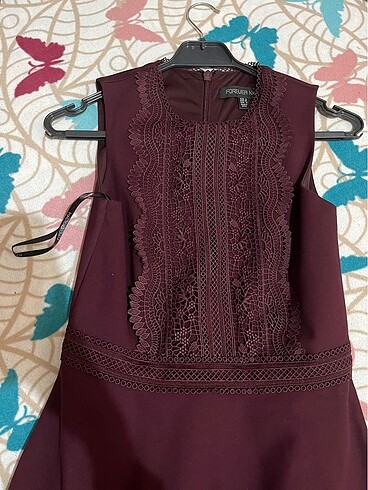 34 Beden bordo Renk Elbise