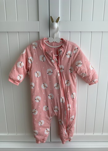 Pembe Baskılı Bebek Tulumu 12-18 ay