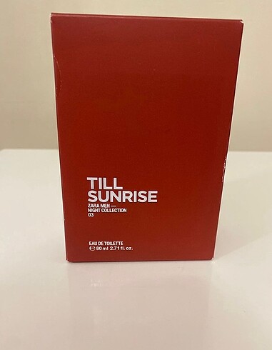 Zara till sunrise erkek parfümü 80 ml