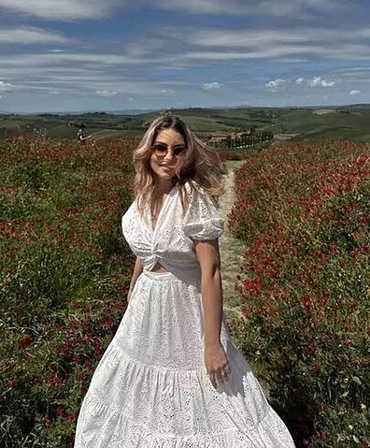 m Beden Zara ZW collection fisto işlemeli elbise