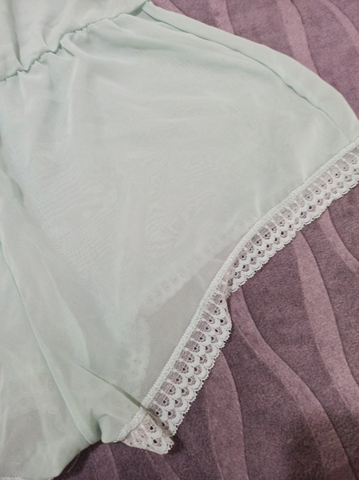 Beyaz Dantel Detaylı Kısa Tulum - Görsel 3