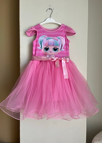 Pembe Kız Çocuk Tül Elbise