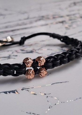 hakiki deri Çelik taşlardan oluşan Erkek Biker Bileklik - Görsel 7