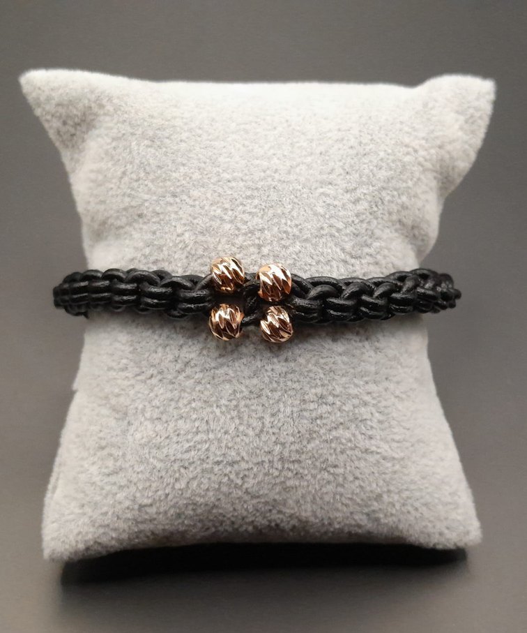 hakiki deri Çelik taşlardan oluşan Erkek Biker Bileklik - Görsel 3