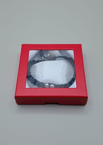 hakiki deri ve Çelik taşlardan oluşan Erkek Bileklik - Görsel 6