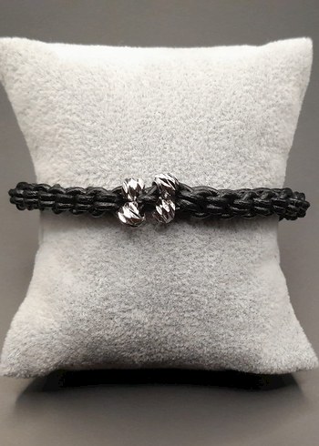 hakiki deri ve Çelik taşlardan oluşan Erkek Bileklik - Görsel 9