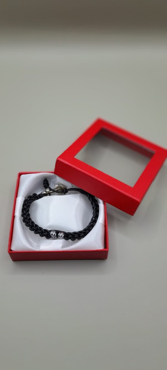 hakiki deri ve Çelik taşlardan oluşan Erkek Bileklik - Görsel 5