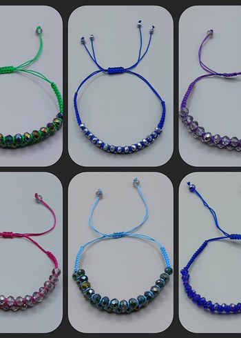 kristal taşlı Bohem Parti Bilekliği - Görsel 11