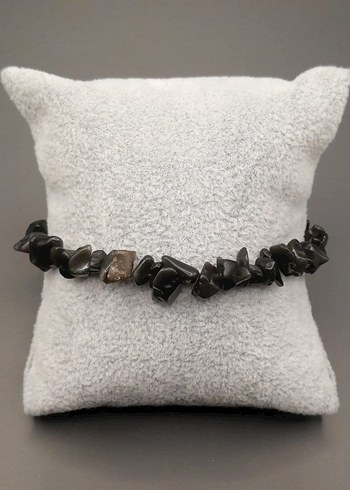 Obsidyen doğal taşlı unisex Bileklik - Görsel 2